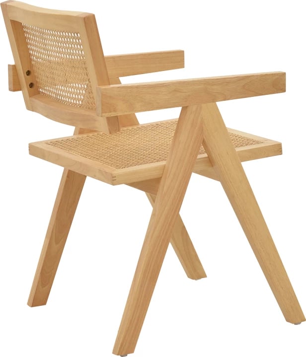 Karrige me krahë Winslow, dru natyral rubberwood, 52x59x79cm