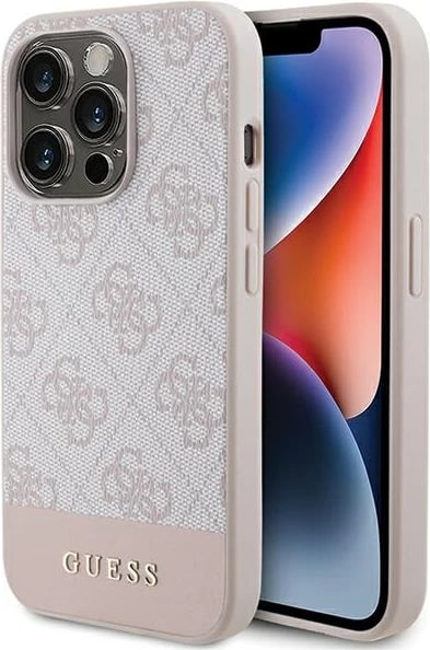 Mbështjellës Guess 4G Stripe për iPhone 15 Pro, Rozë Mbështjellës Guess 4G Stripe për iPhone 15 Pro, Rozë