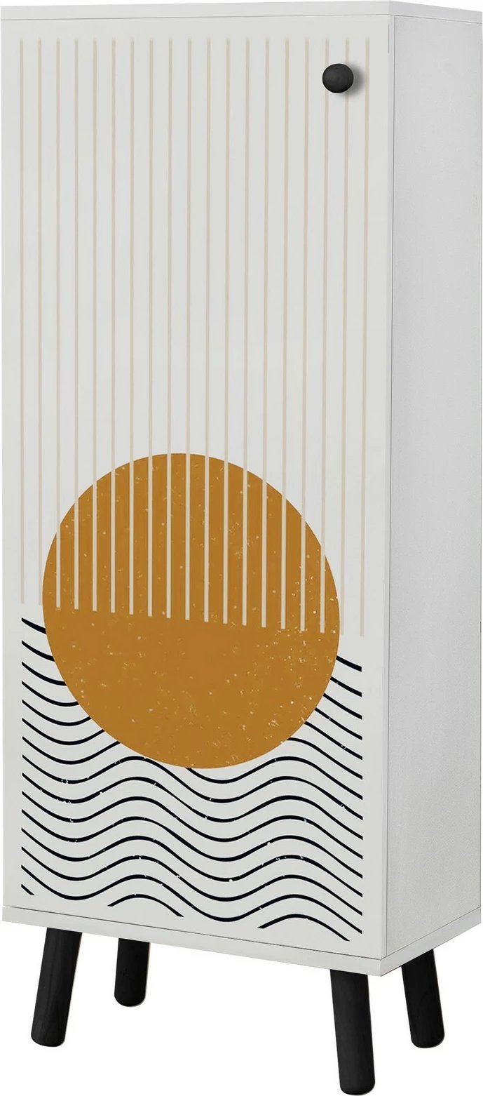 Dollap për këpucë Skye Decor, Vegas - SB 949, bardhë e zi, 50x135x38cm