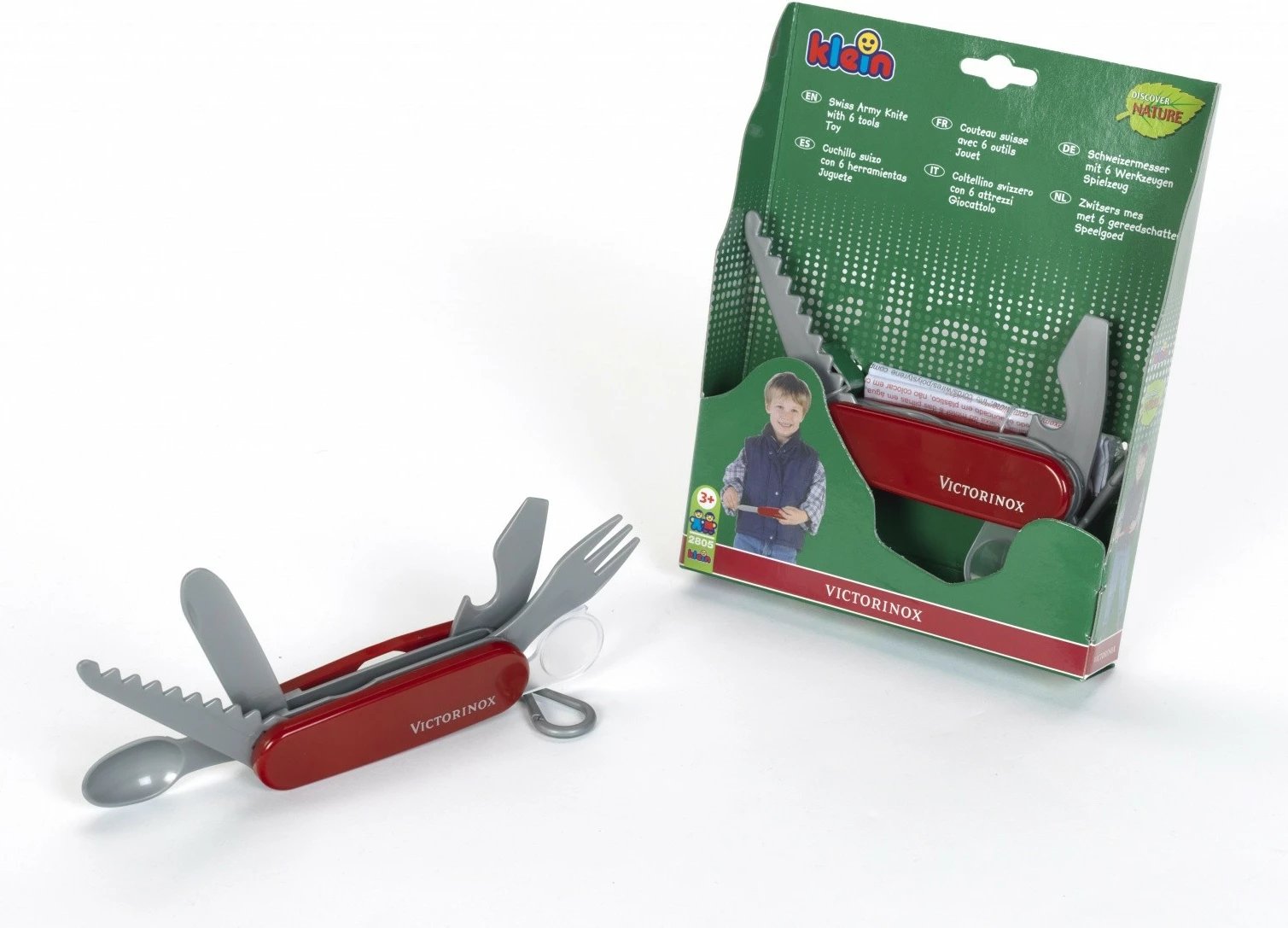 Lodër thikë zvicerane Klein Victorinox, plastikë e ricikluar, 6 vegla, kuqe/gri