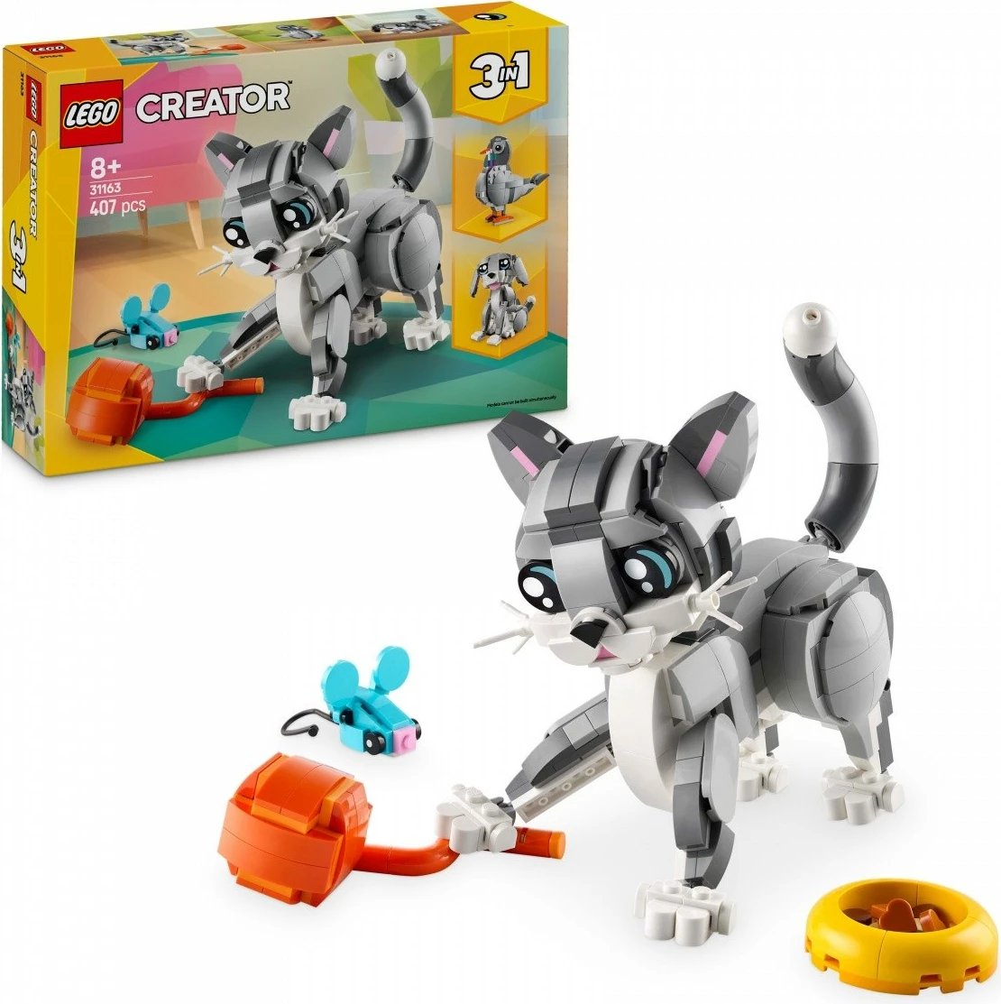 Set LEGO Creator 3-në-1, Playful Cat 31163, 407 pjesë, plastikë