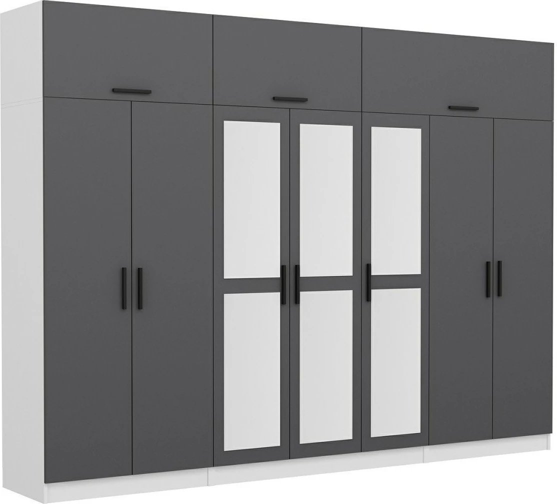 Dollap rrobash Skye Decor, anthracite dhe i bardhë, 5254