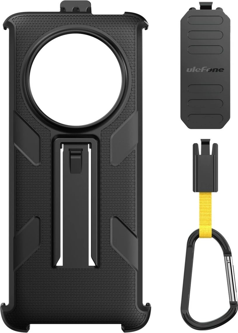 Mbështjellës Ulefone Armor 23 Ultra, multifunksional, me klips dhe karabiner, i zi