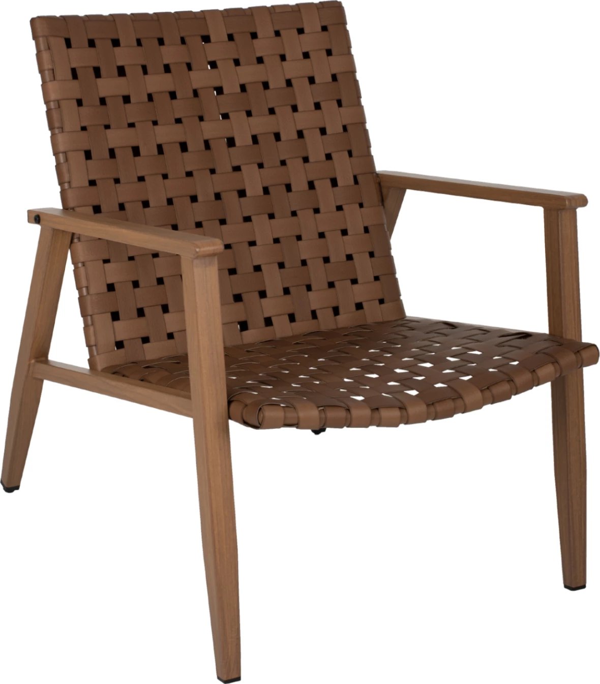 Karrige me krahë FELIPE, pamje druri metali & pamje lëkure ratan, FH5868.01, 63,5x75,5x77Hcm