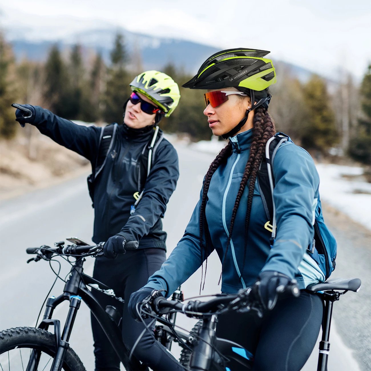 kaskë biçiklete MTB, Wozinsky HT-28VCL, madhësi L 57-62 cm, dritë e pasme USB, PC+EPS, e zezë/e verdhë