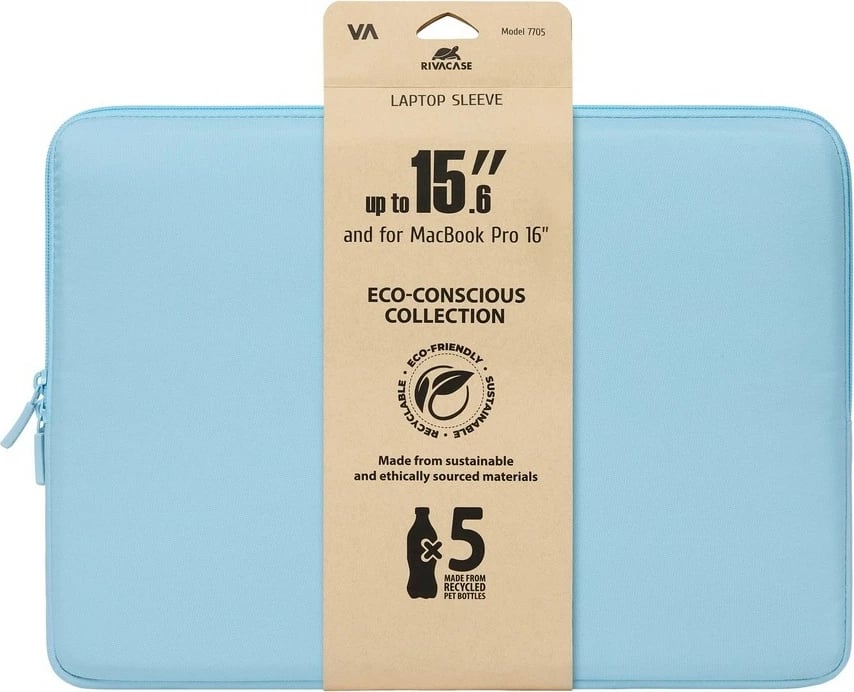 Mbështjellës laptopi RIVACASE Szuzuka 7705, 15.6 inch, pastel blue