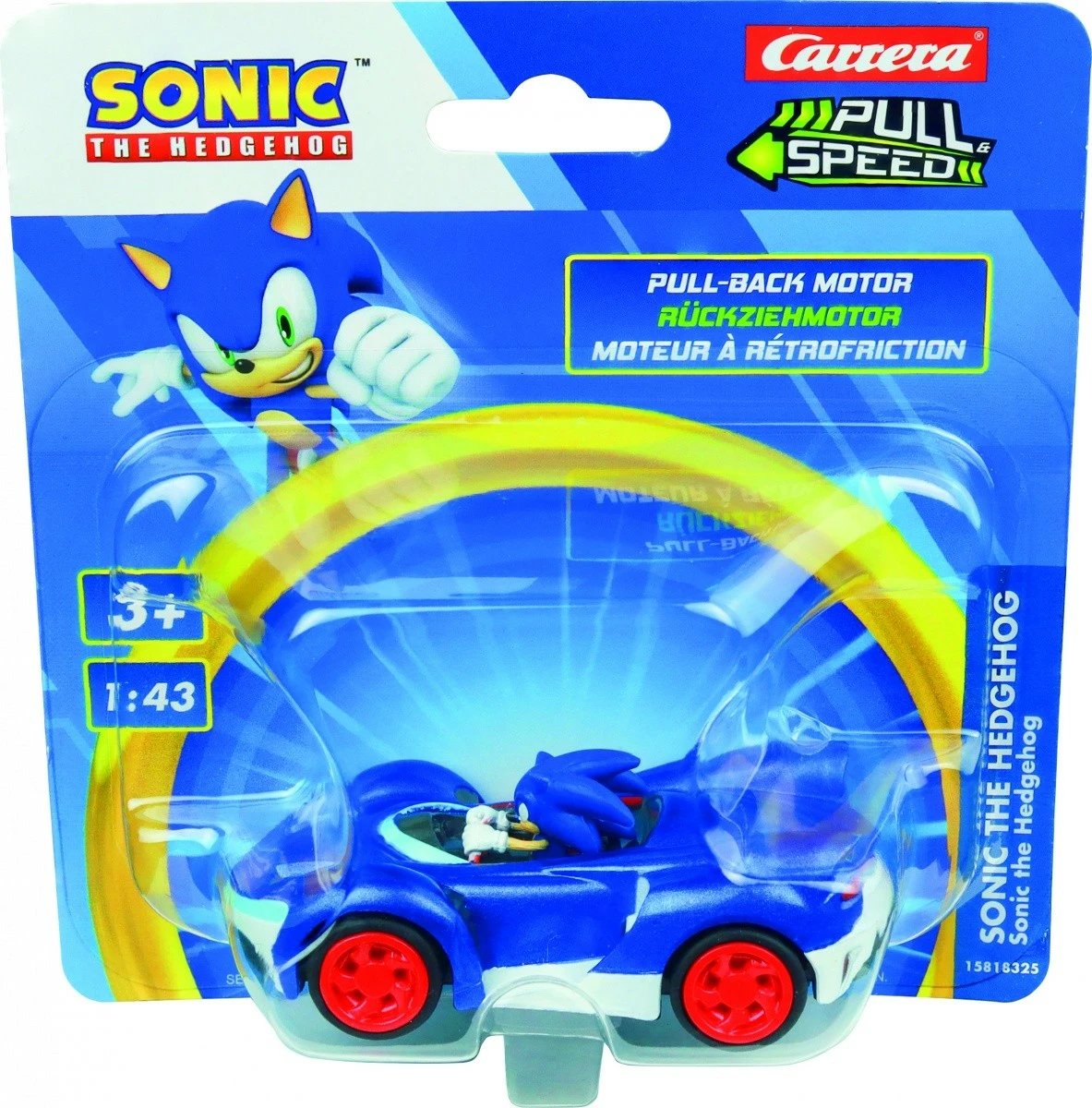 Veture lodër Carrera Pull & Speed Sonic the Hedgehog, 1:43, plastike, Blu