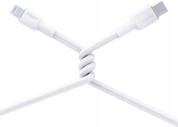 Kabllo AUKEY CB-NAC1, USB-A në USB-C, 1m, 60W, E bardhë