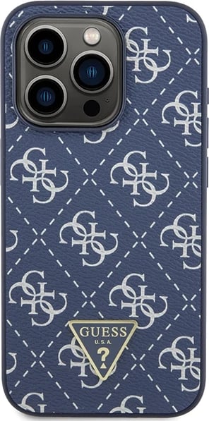 Mbështjellës Guess 4G Triangle Metal Logo për iPhone 15 Pro, Kaltër Mbështjellës Guess 4G Triangle Metal Logo për iPhone 15 Pro, Kaltër