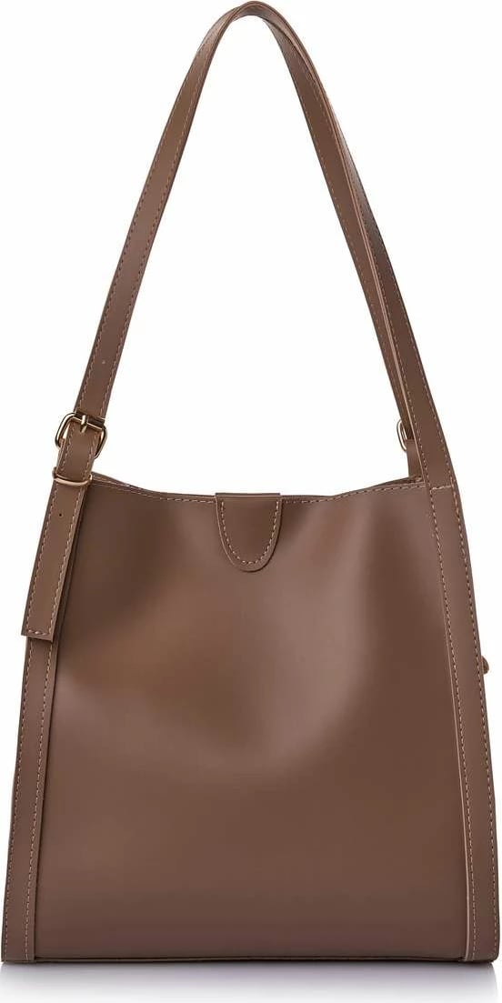 Çantë tote Lucky Bees, ngjyrë mink e errët, 28x10x31cm