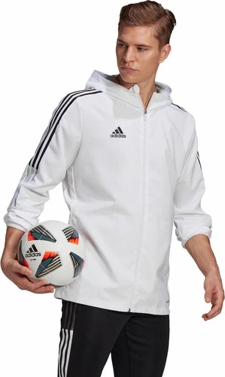 Duks me kapuç adidas për meshkuj, i bardhë