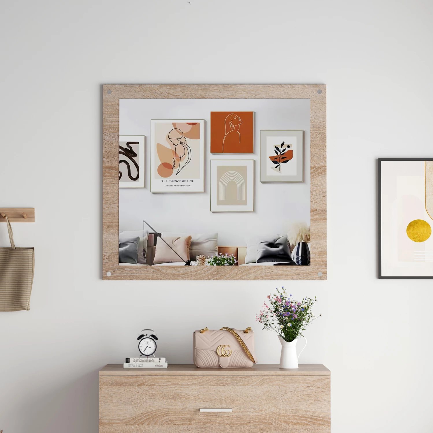 Pasqyrë muri FH4360 melaminë ngjyrë sonama 80x70x1.8 cm