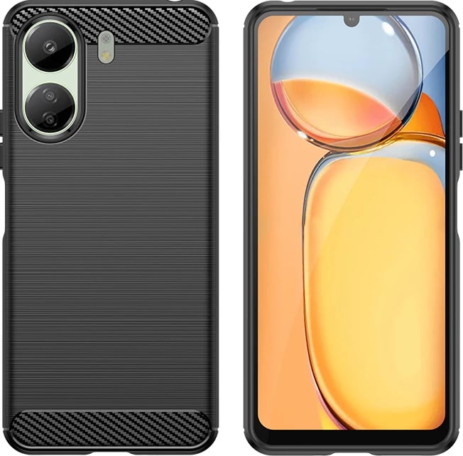 Mbështjellës Hurtel Carbon Case për Xiaomi Redmi 13C, TPU, i zi