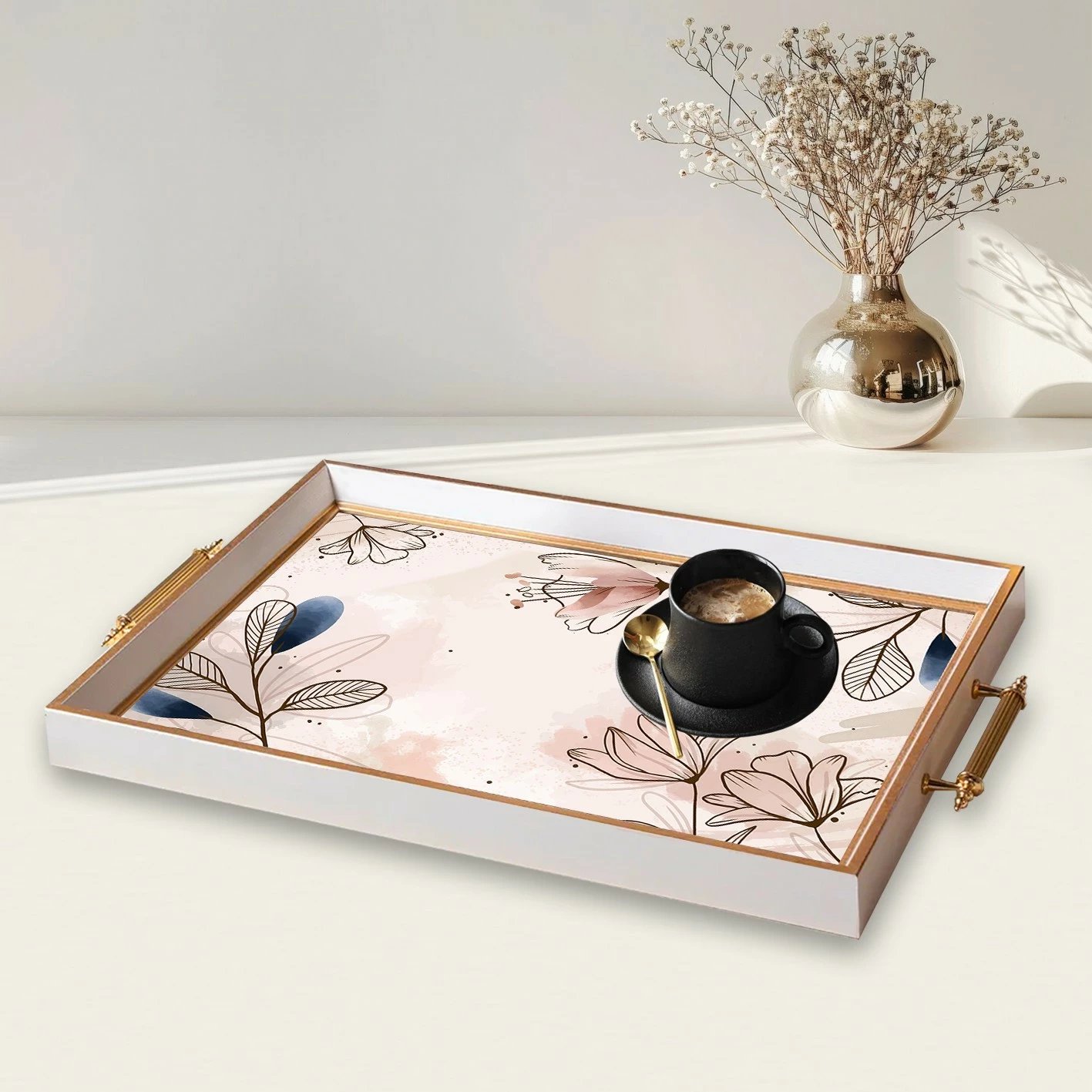 Tabaka prej qelqi Aberto Design, shumëngjyrëshe, TPB9797, 50x29x3.5 cm