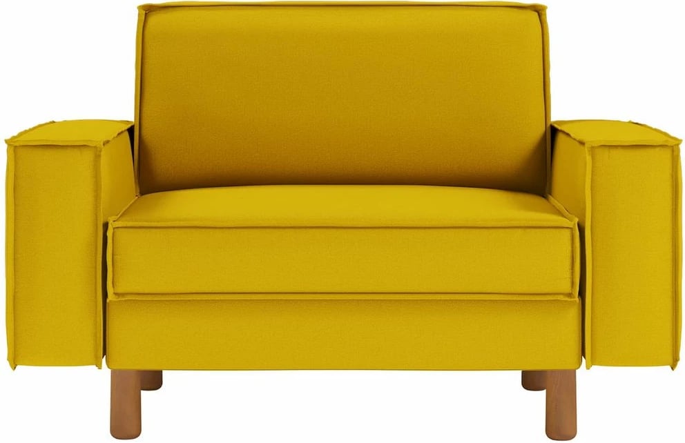 Karrige një vendëshe Atelier del Sofa, Sparrow Loveseat, ngjyrë sunflower, walnut