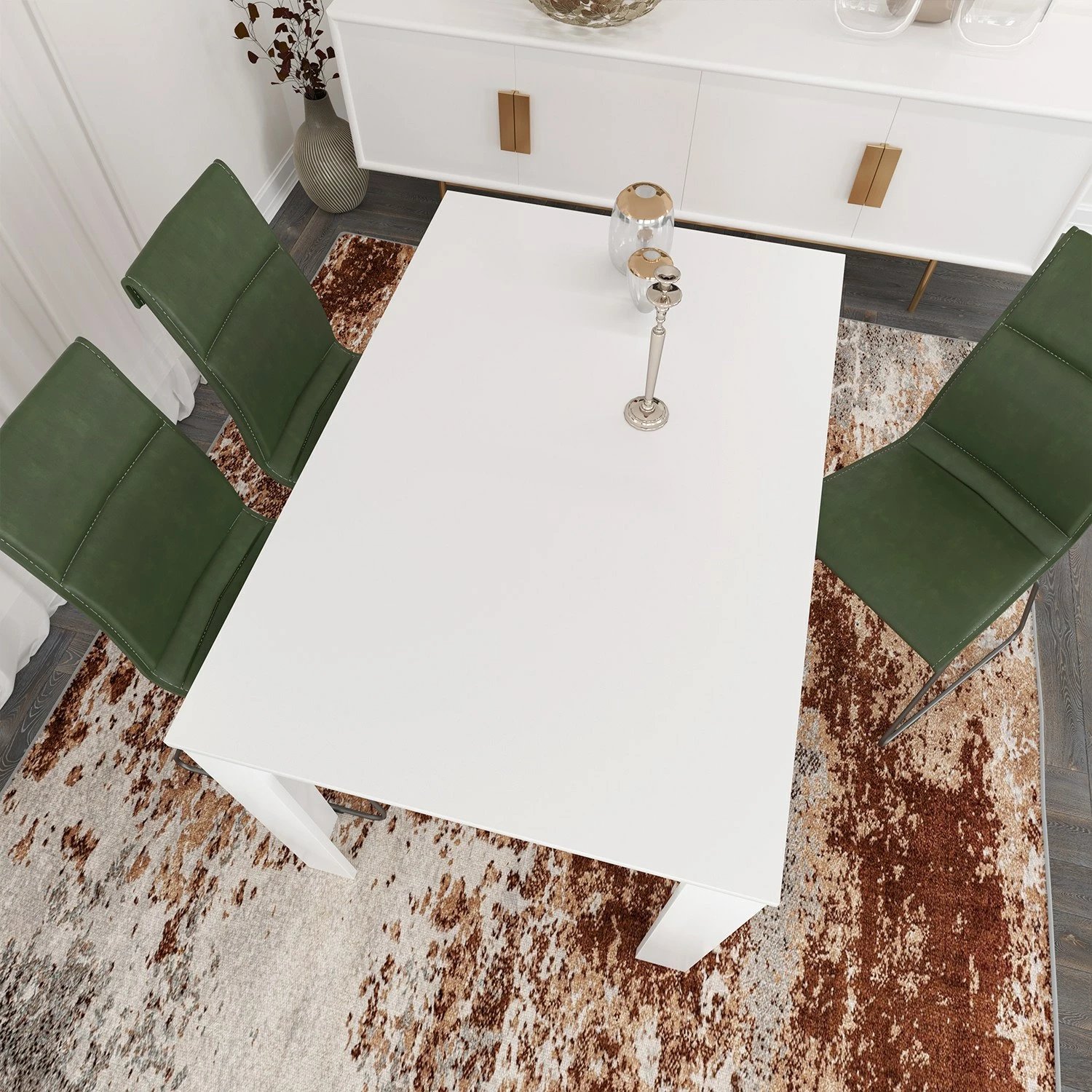 Tavolinë ngrënieje, ngjyrë e bardhë, Hanah Home, 120cm