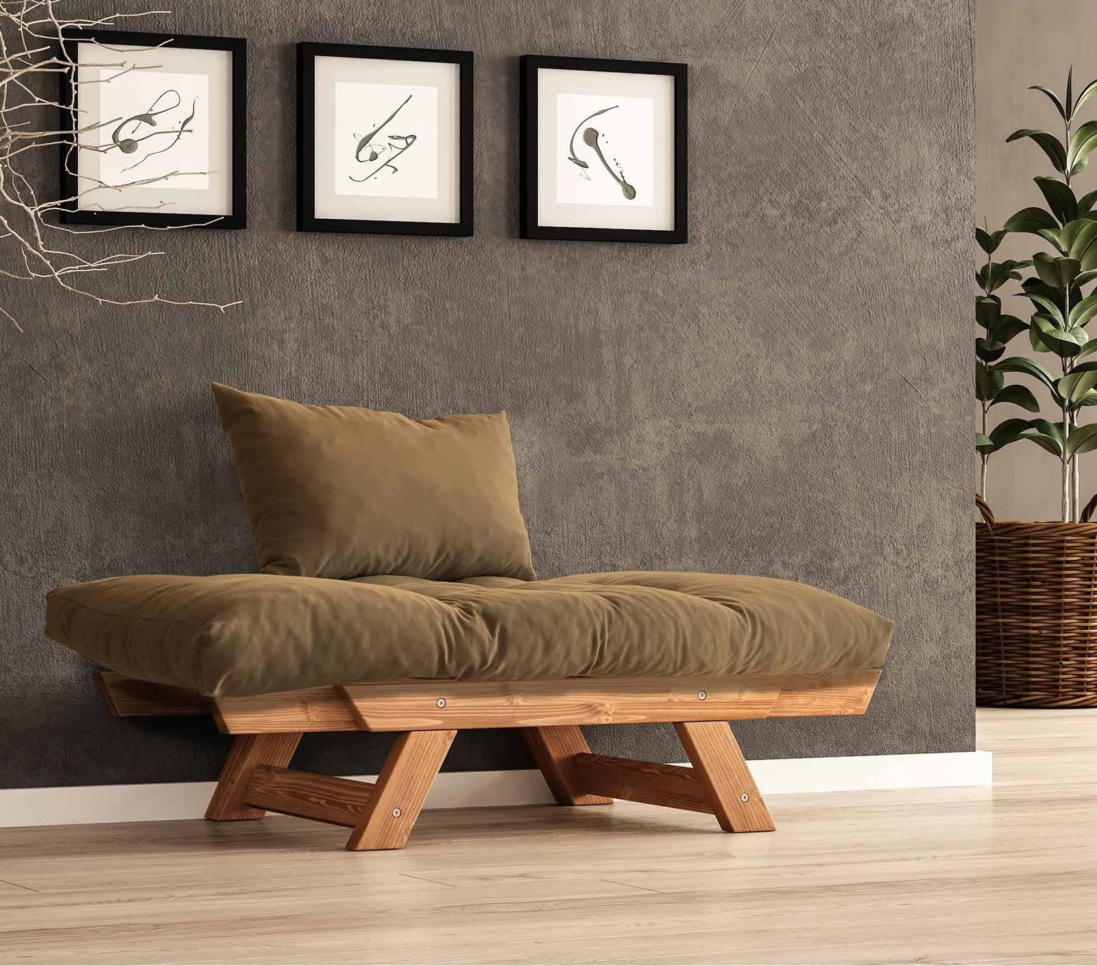 Karrige një vend për kopsht, Skye Decor, CPT8152-140, ngjyrë teak dhe camel