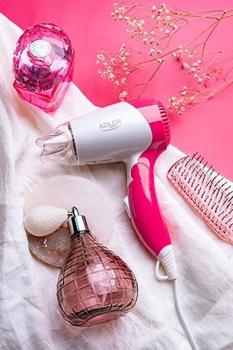 Tharëse flokësh, Adler, AD 2259, 1200W, dorezë palosëse, 2 nivele temperaturë/erë, me koncentrator, ngjyrë e bardhë perlë me rozë