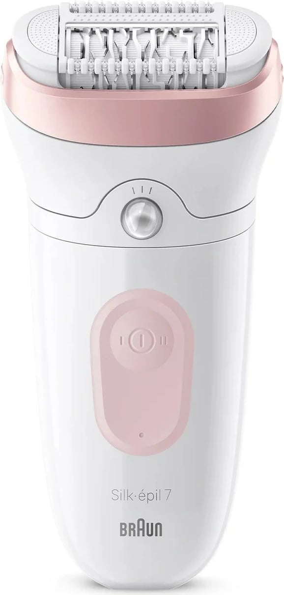 Epilator Braun Silk-épil 7 7-000, pa kabllo, 3 koka, rozë bardhë