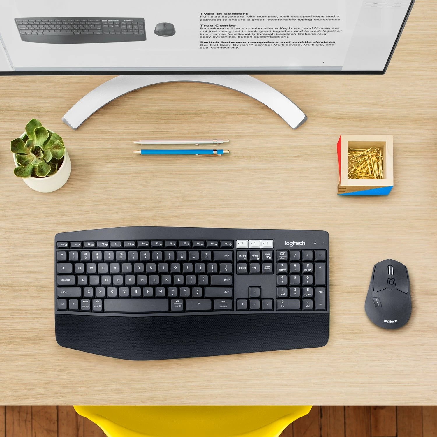 Tastierë dhe maus Logitech MK850 Performance, Full-size (100%), Wireless, RF Wireless + Bluetooth, QWERTZ, E zezë