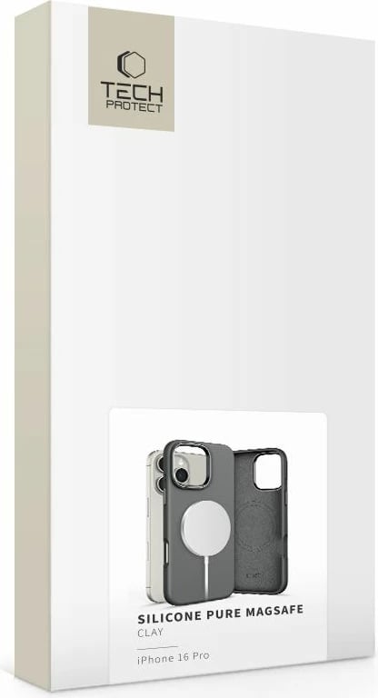 Mbështjellës Tech-Protect Silicone Pure MagSafe për iPhone 16 Pro, Gri