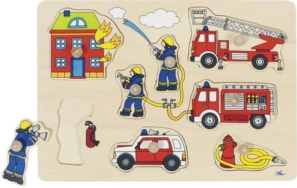 Puzzle druri GOKI, 30x21cm, 8 pjesë, Tema Zjarrfikës
