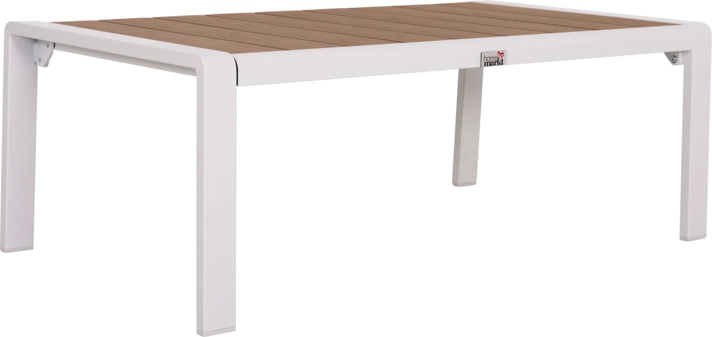 Tavolinë anësore për shezlong, alumin i bardhë, polywood, BENTRY FH6276.01, 100x56x35cm