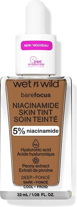 Fondatinë Wet N Wild barefocus Niacinamide Skin Tint unisex 32ml Deep Cool