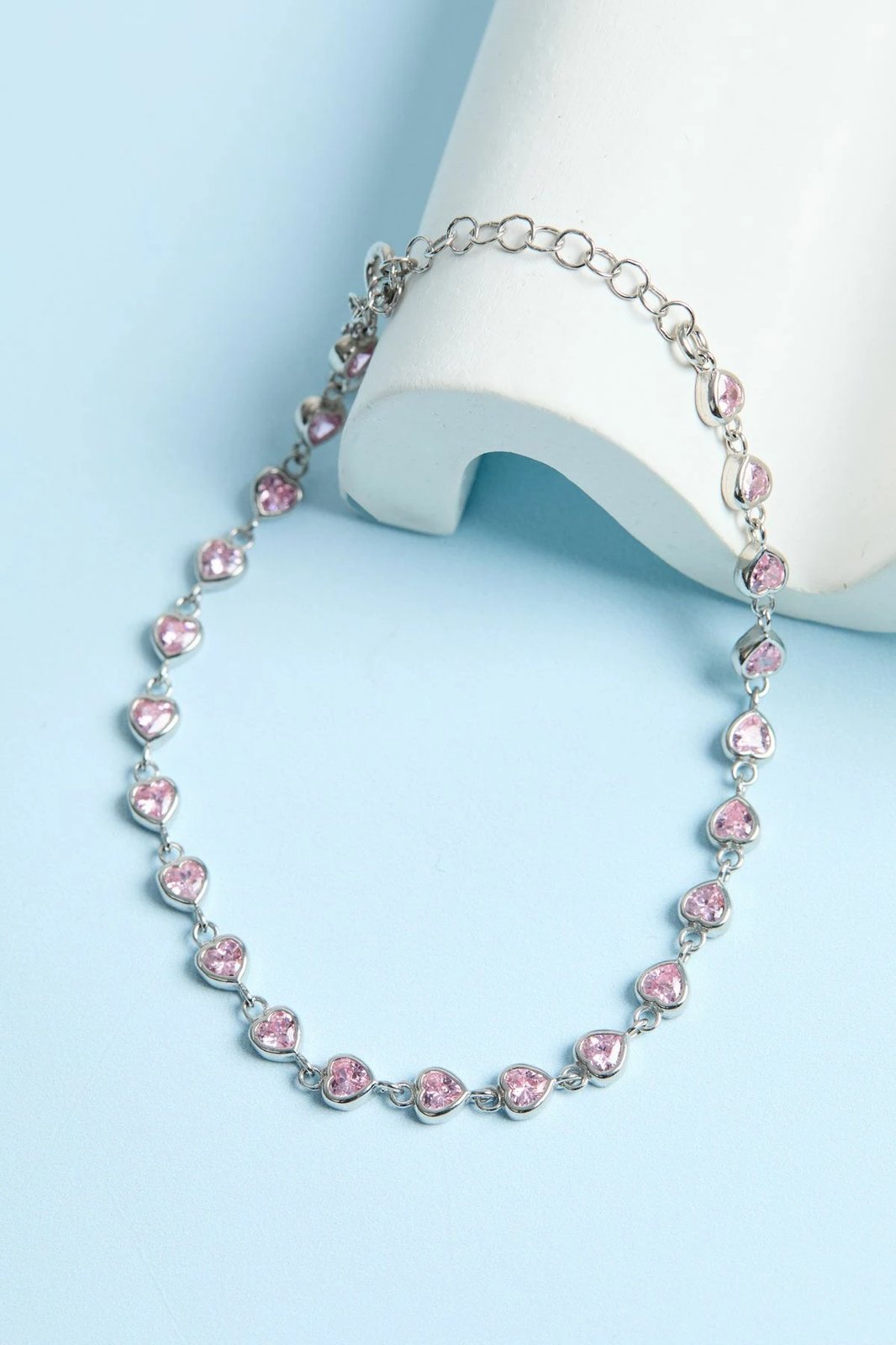 Byzylyk argjendi Elika Silver, ngjyrë rozë, ELKYS60422Pembe