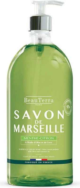 Sapun i lëngshëm unisex Beauterra Marseille mente-limon 1000ml