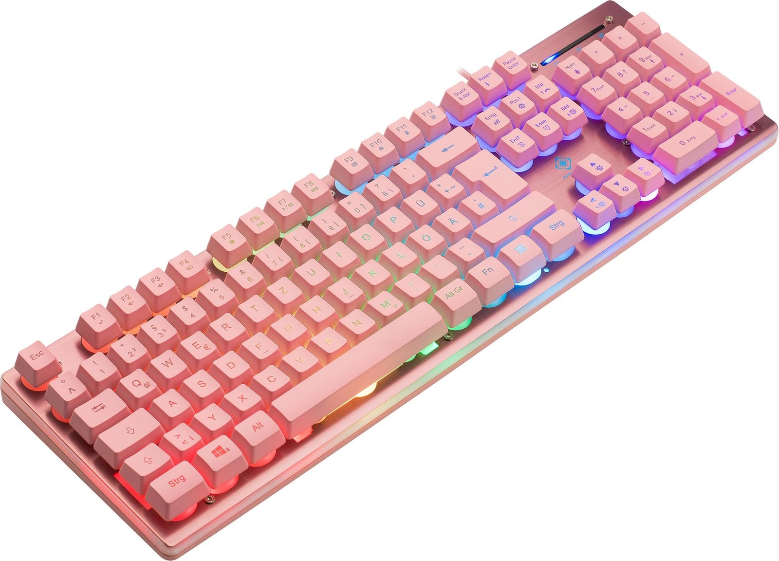 Tastaturë gaming Deltaco Gaming USB, RGB, pink