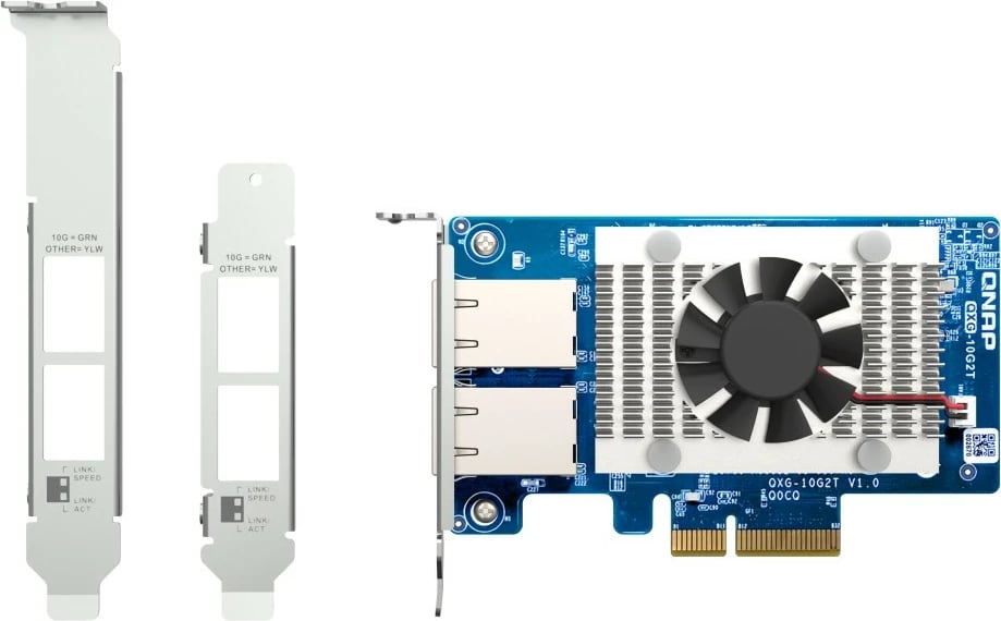 Kartë rrjeti QNAP QXG-10G2T, PCIe, 2x RJ-45, 10Gbps, Blu Kartë rrjeti QNAP QXG-10G2T, PCIe, 2x RJ-45, 10Gbps, Blu