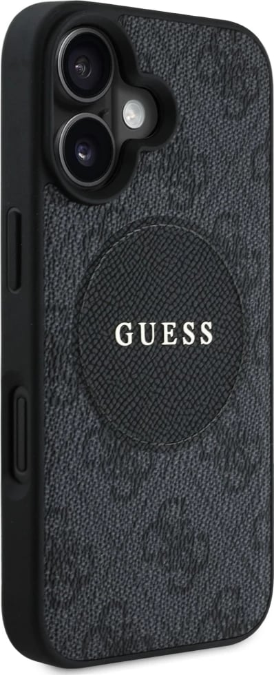 Mbështjellës Guess 4G Circle Classic Logo MagSafe për iPhone 16, i zi Mbështjellës Guess 4G Circle Classic Logo MagSafe për iPhone 16, i zi