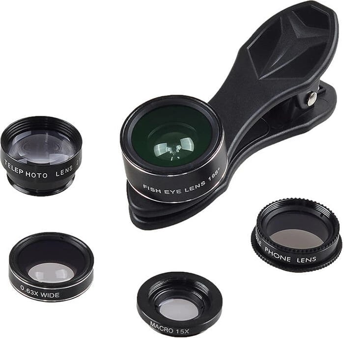 Set lentash për celular Apexel APL-DG5H 5-në-1, e zezë