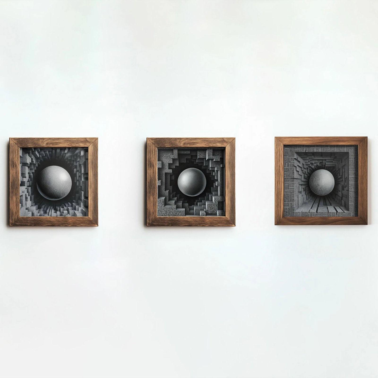 Pikturë dekorative me kornizë MDF (3 copë), Wallity, UKZM066