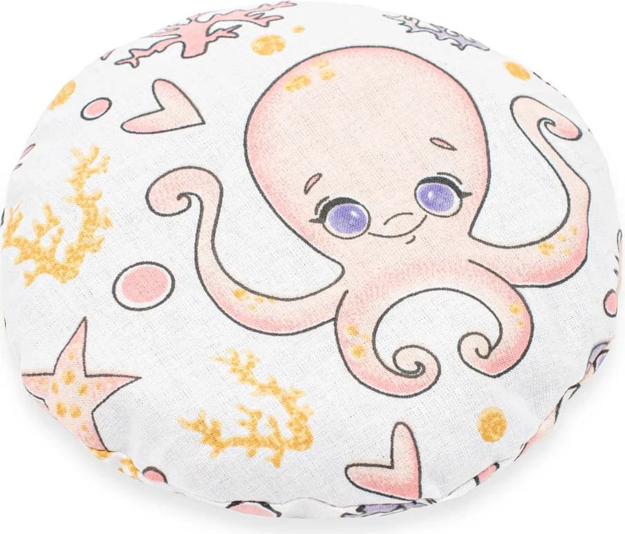 Termofor ngrohës dhe ftohës, New Baby BASIC, mbushje me bërthama qershie, pambuk, Ø14 cm, 180 g, rozë