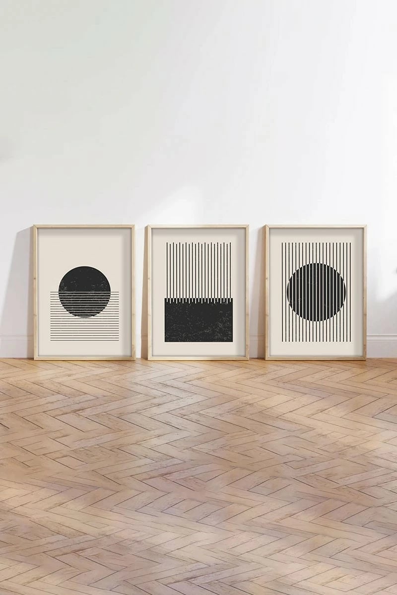 Pikturë dekorative me kornizë MDF (3 copë), Wallity, Huhu212, 20x30cm