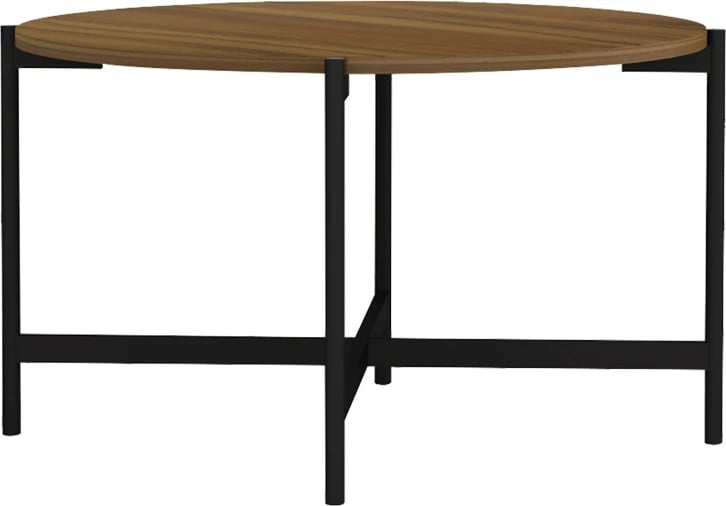 Tavolinë kafeje Aisle melamine, ngjyrë arre e zezë, D80x45cm