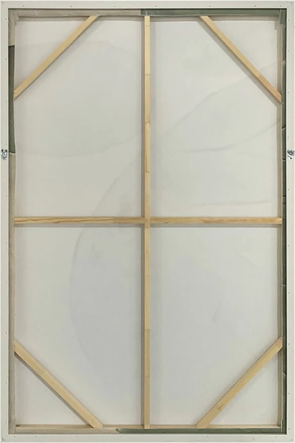 Pikturë dekorative RHEA me kornizë, kanavacë, ngjyrë ulliri-bezhë, 82.6x4.3x122.6cm