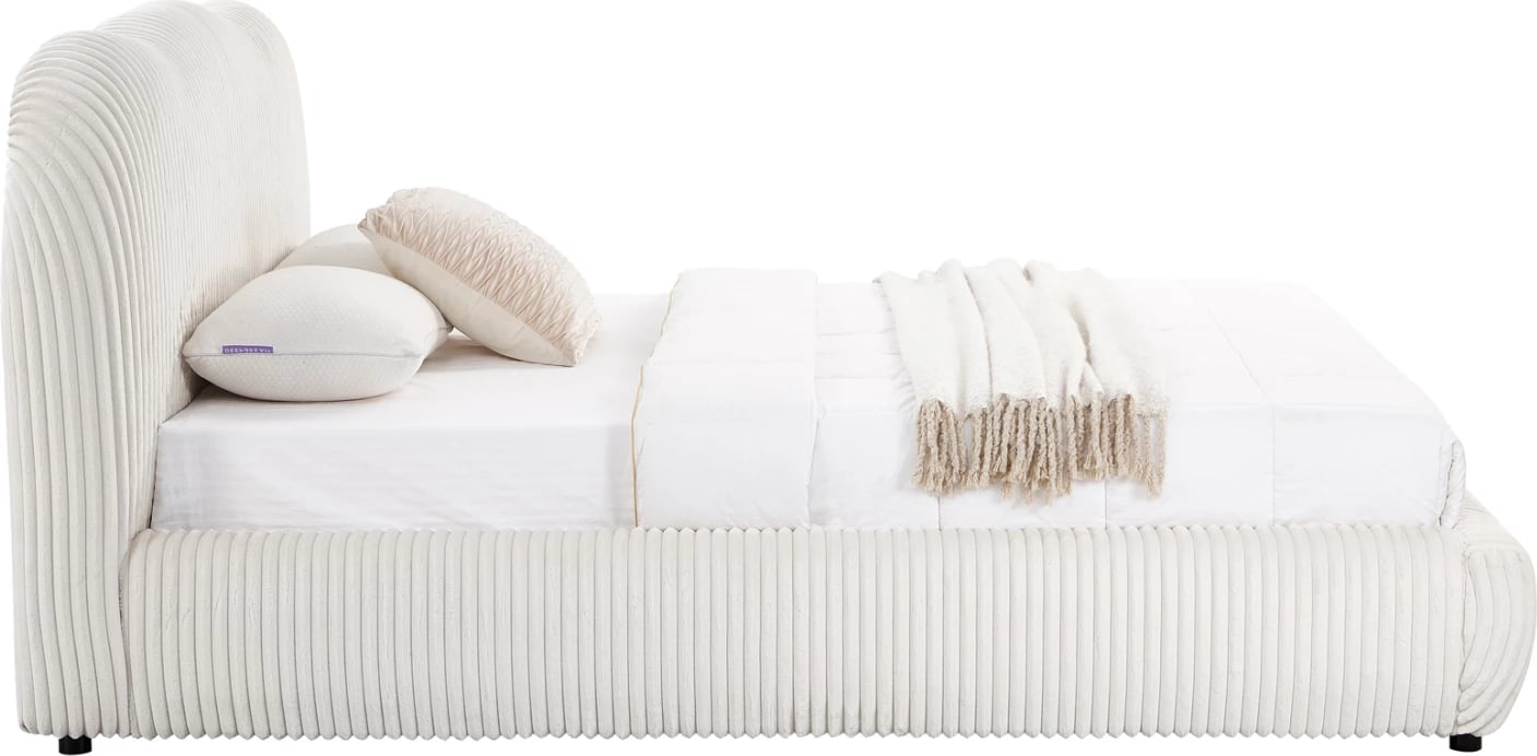 Krevat dopio me hapësirë për depo, material leshi sintetik, bezhë, KALLY FH729.03, dyshek 160x200cm