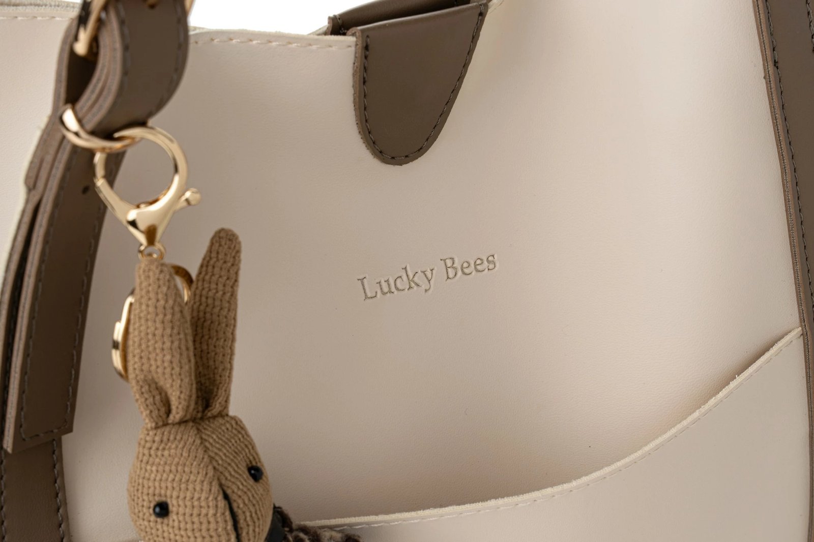 Torbë tote Lucky Bees, krem, mink e errët, 352