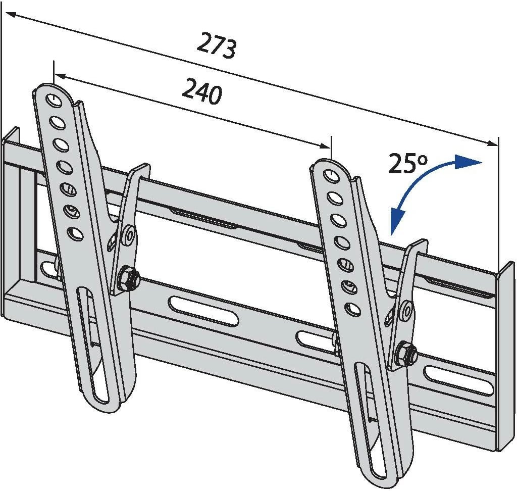 Mbajtëse muri për TV TB TB-251, deri 42 inç, 20kg, VESA 200x200, e zezë