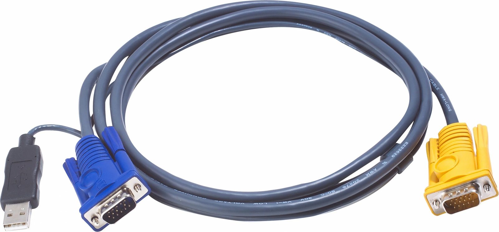 Kabllo KVM ATEN 2L-5203UP, VGA USB, 3m, e zezë