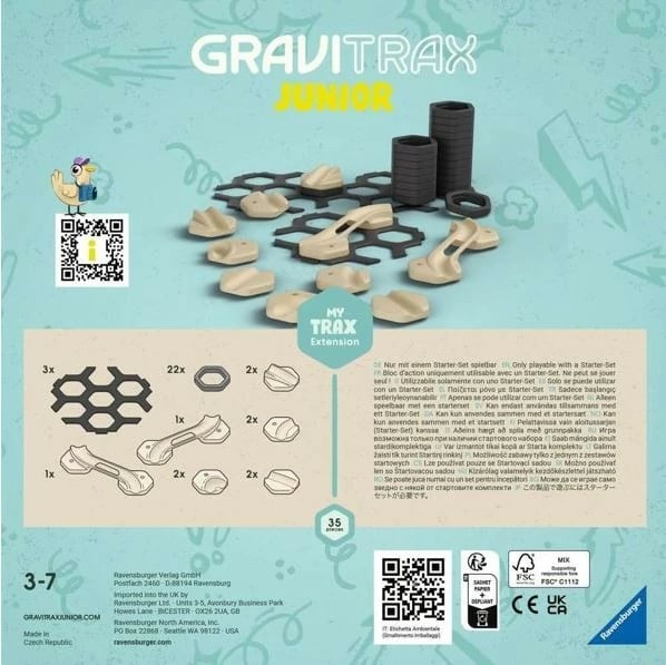 Set shtesë lodër ndërtimi Ravensburger GraviTrax Junior, 35 pjesë, plastikë