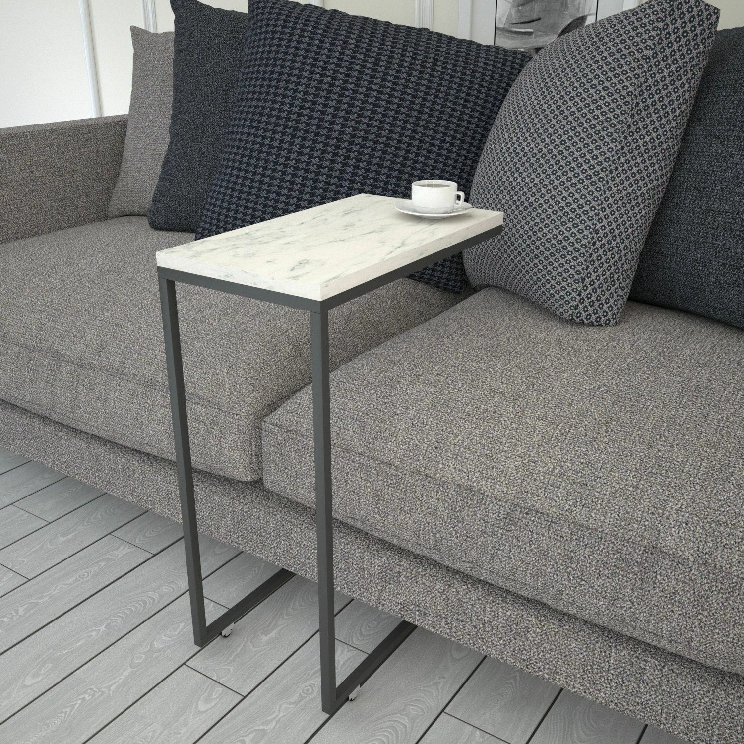 Tavolinë anësore Hanah Home Callen, mermer i bardhë