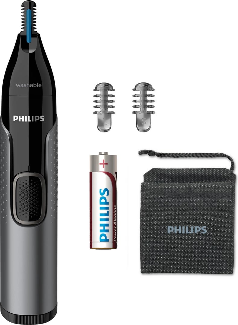 Makinë rroje Philips NT3650/16 trimer për hundë/veshë me krehra, e larshme, Black