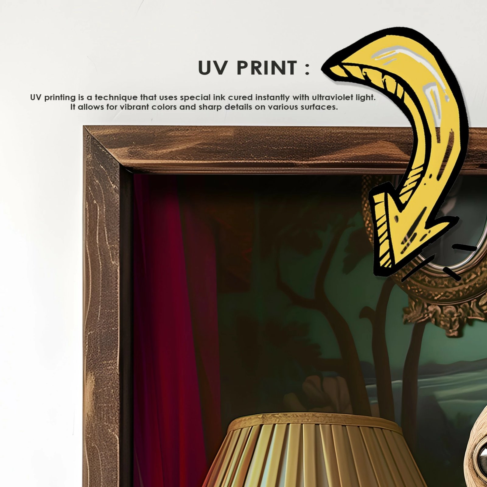 Pikturë dekorative me kornizë, MDF, Wallity, GE241-L