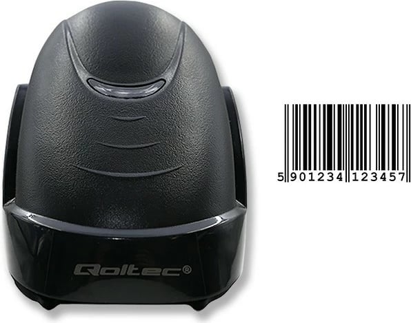 Skaner barkodësh Qoltec 50876, 1D, me kabllo USB, i zi