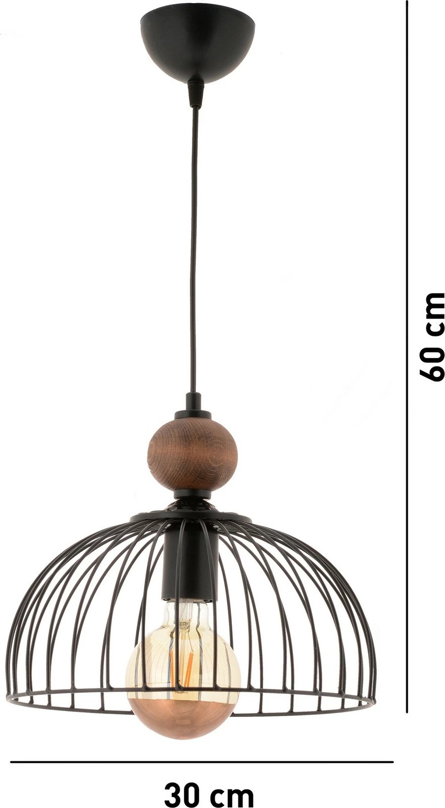 Llambë tavani Opviq Dorris, dru, e zezë, natyrale Llambë tavani Opviq Dorris, dru, e zezë, natyrale