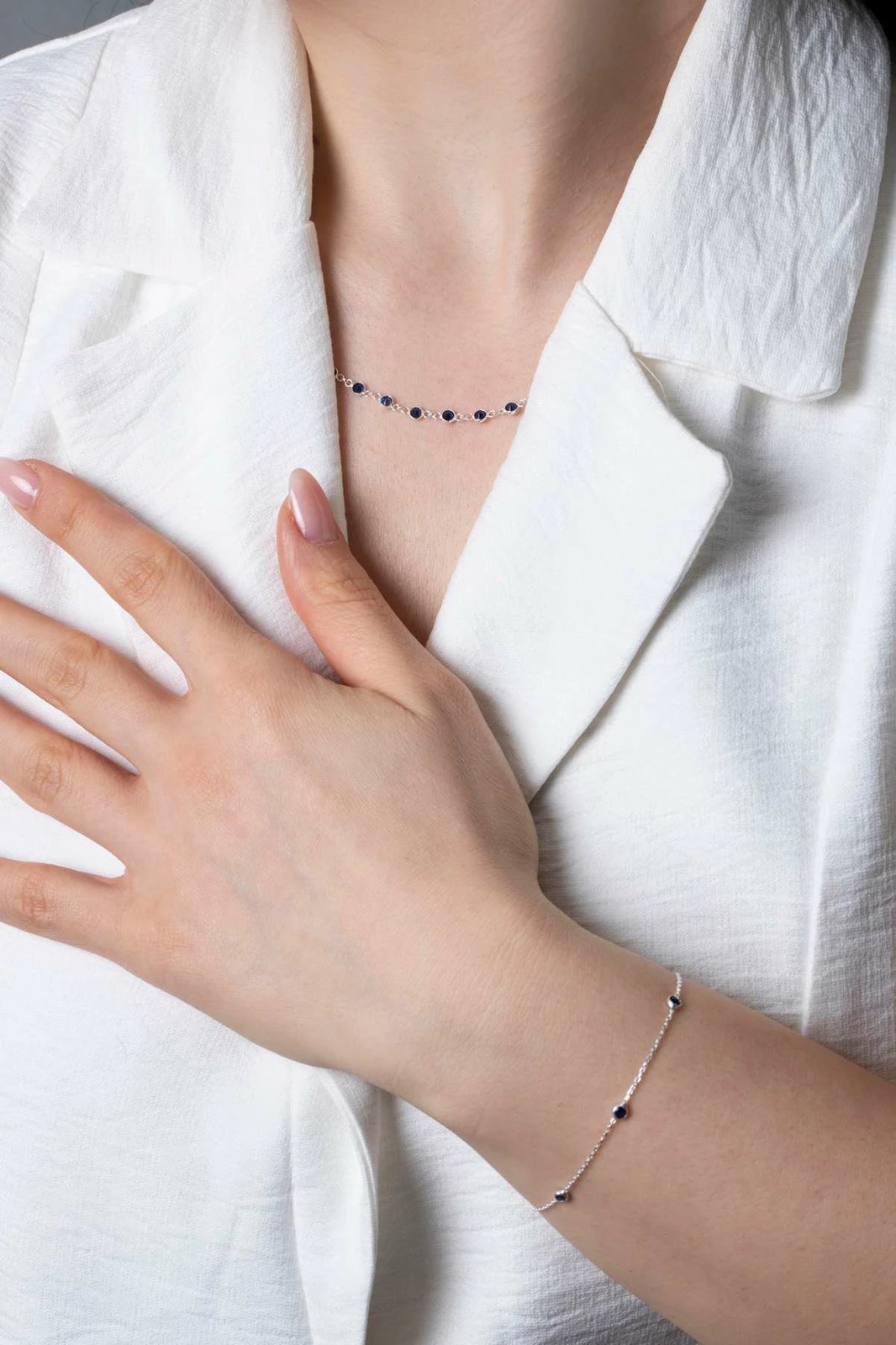 Set varëse dhe vathë argjendi Jumeon, TFNY65230, ngjyrë kaltër e errët